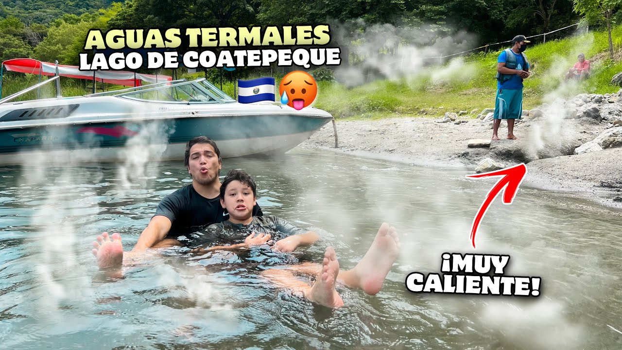¡MUY CALIENTES! 😮‍💨🥵 Las FAMOSAS aguas TERMALES del Lago de Coatepeque 🇸🇻