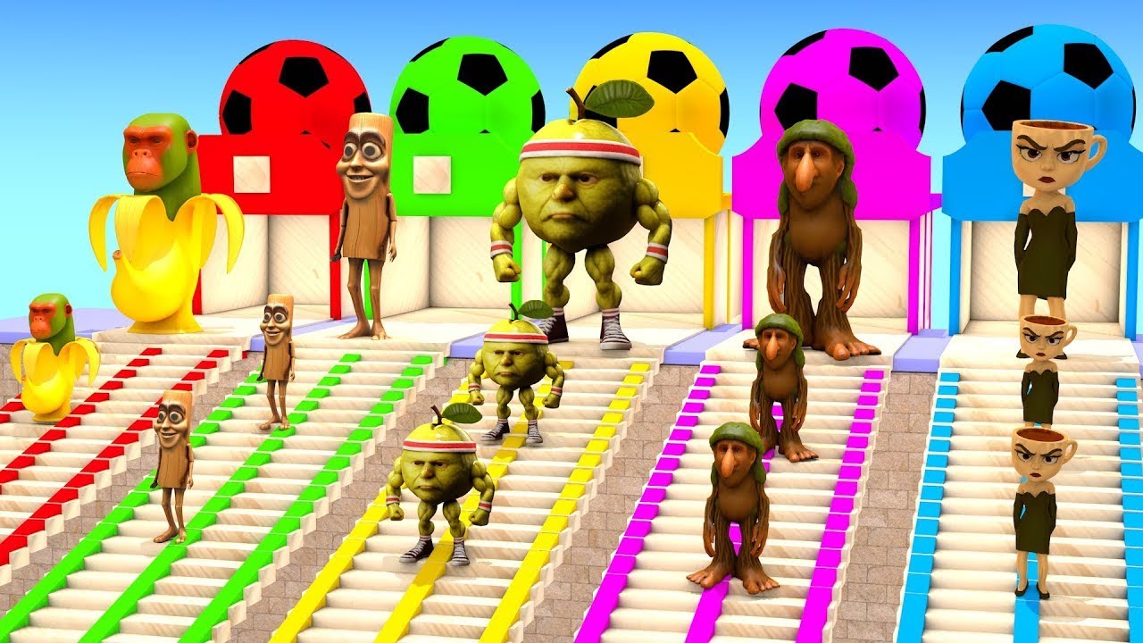 Long Slide Game with Cow Elephant Gorilla Hippopotamus Tiger 3d Animal Game Funny 3d Animals
