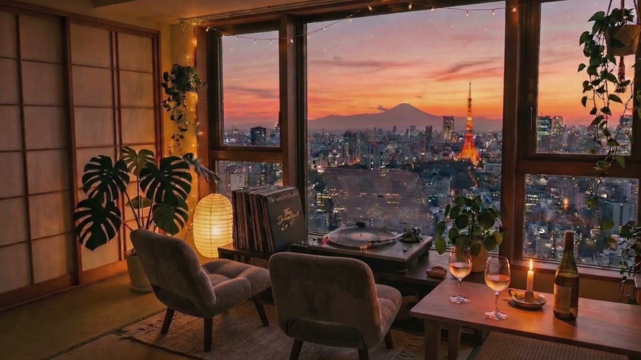 The Sweetest Lo-Fi Beats | Tokio Sunset 🌸 1 hour Soft Cozy Study Music | Warm Vibes | Focus & Relax