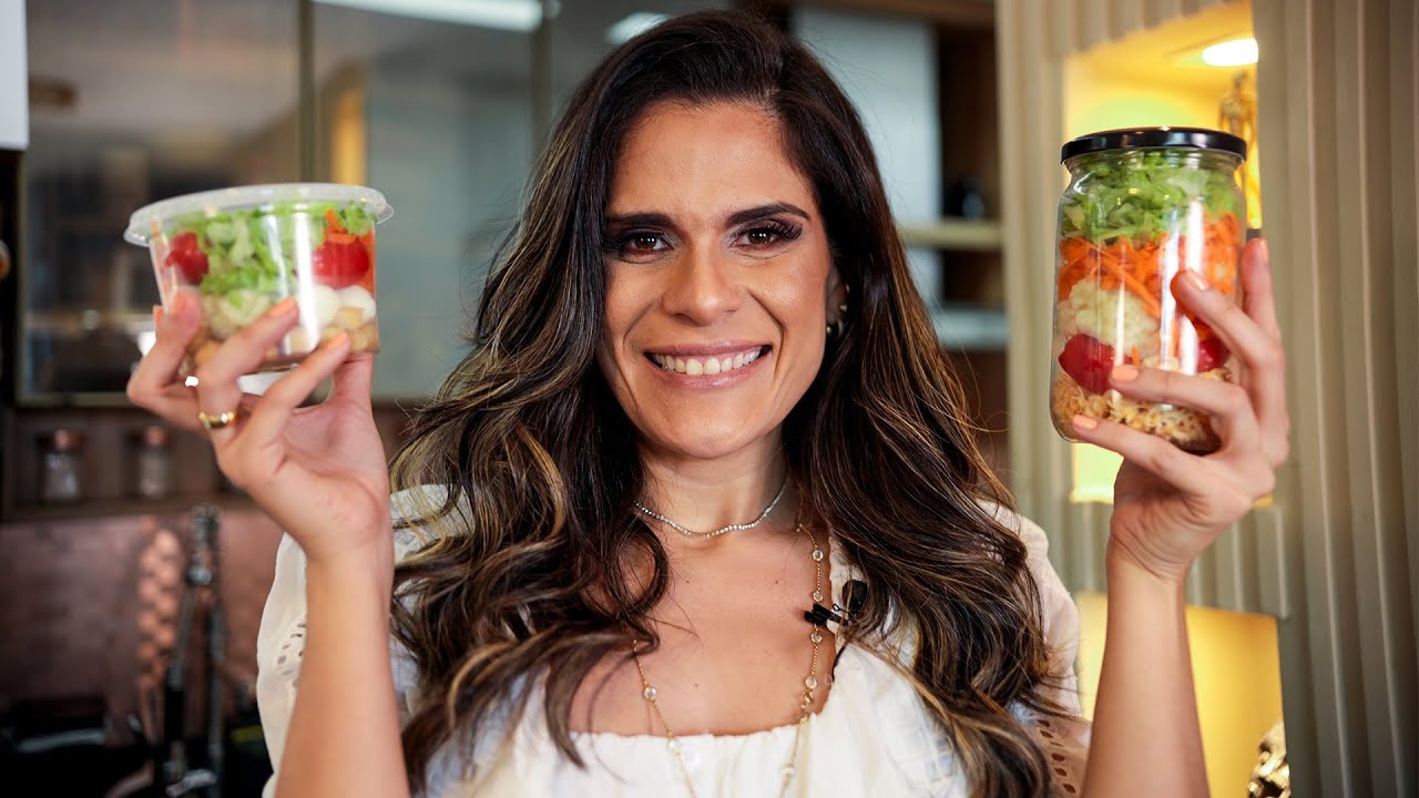 SALADA NO POTE PARA SEMANA COM LISTA DE COMPRAS | Anna Flavia Nutricionista