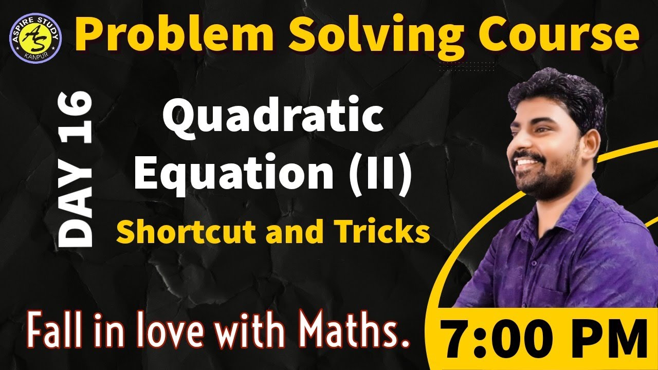 NIMCET Lecture ( Day 16 ) Quadratic Equation II - Online MCA Coaching for NIMCET