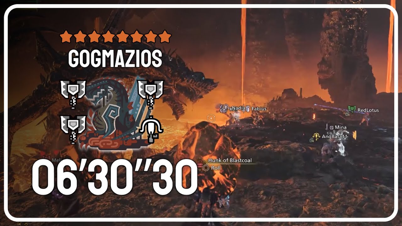 【MH: Wilds】Gogmazios 06'30'30 | 4P - 3 Charge Blade 1 LBG