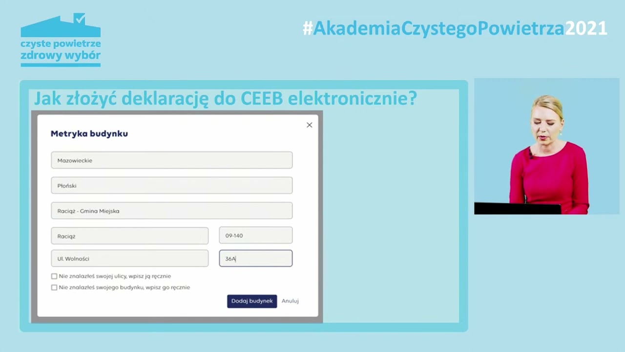 #AkademiaCzystegoPowietrza2021 – 6 webinar 2/3 – Centralna Ewidencja Emisyjności Budynków