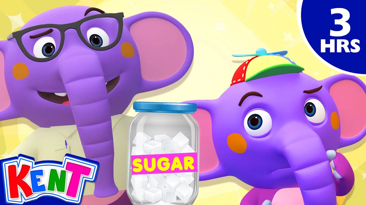 [4K] Johny Johny Yes Papa 🍭🍚+ 3 Hours of Nursery Rhymes and Kids Songs by Kent The Elephant