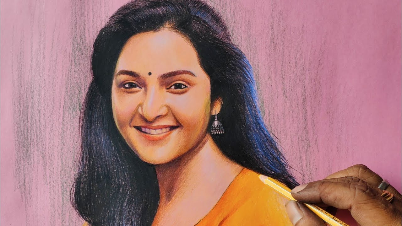 Malayalam Actress Manju Warrier Pencil Drawing Video | Realistic Drawing | Live Art Chennai