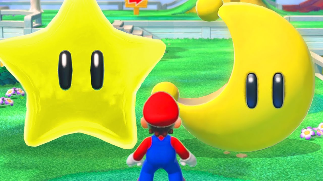 What happens when Mario collects the Power Moon & Power Star in Super Mario 3D World?