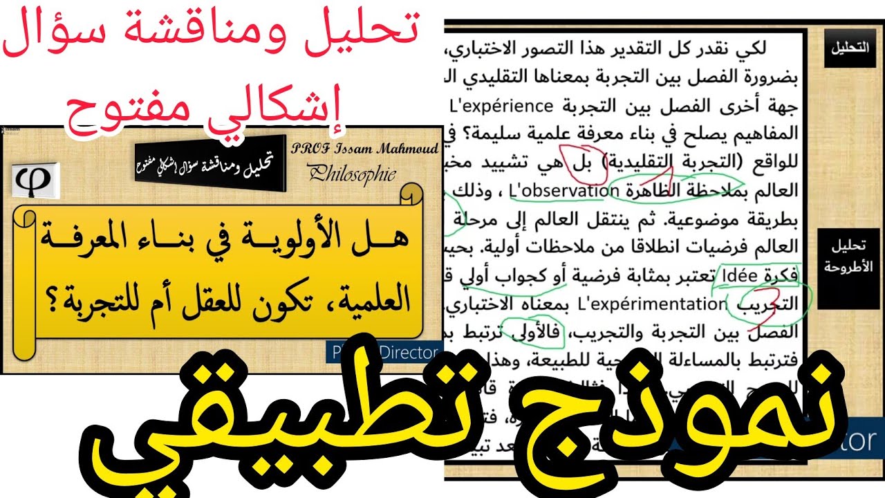 منهجية تحليل السؤال الإشكالي في الفلسفة( نموذج تطبيقي)