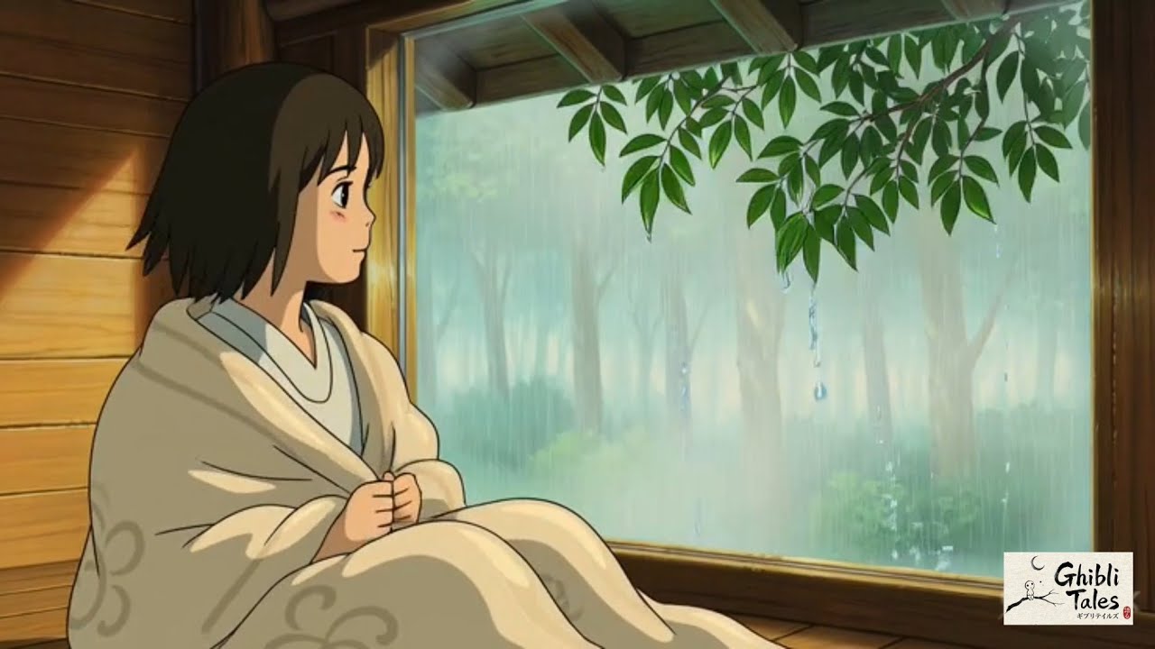 Heavy Rainy Day in a Forest Treehouse 🌧️ | Ghibli-Style | Cozy Rain for Sleep & Relax #ghibliasmr 