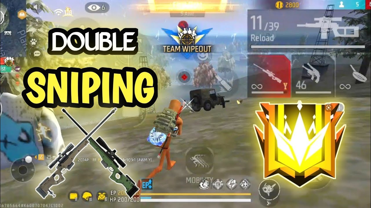 Free Fire Double Sniper OP Gameplay | AWM + VSK94 Highlights 🔥