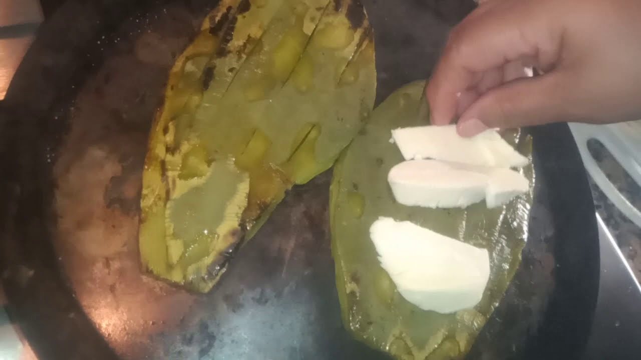 Nopales asados con queso Oaxaca. Cocinando con Paty I.