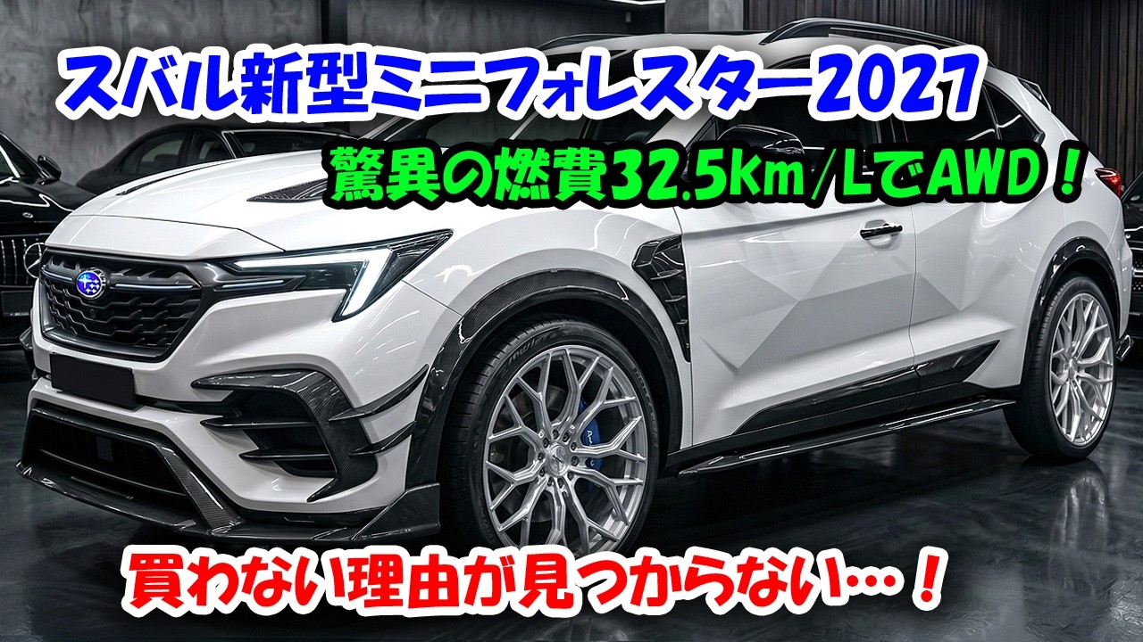 スバル新型ミニフォレスター2027年降臨！超絶進化のS:HEVと驚異の燃費32.5km/LでAWD、買わない理由が見つからない&hellip;！