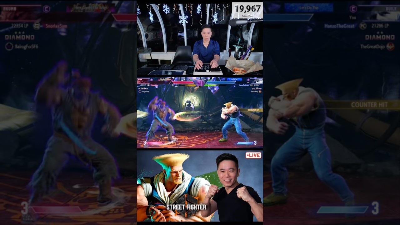Guile getting active on Akuma 