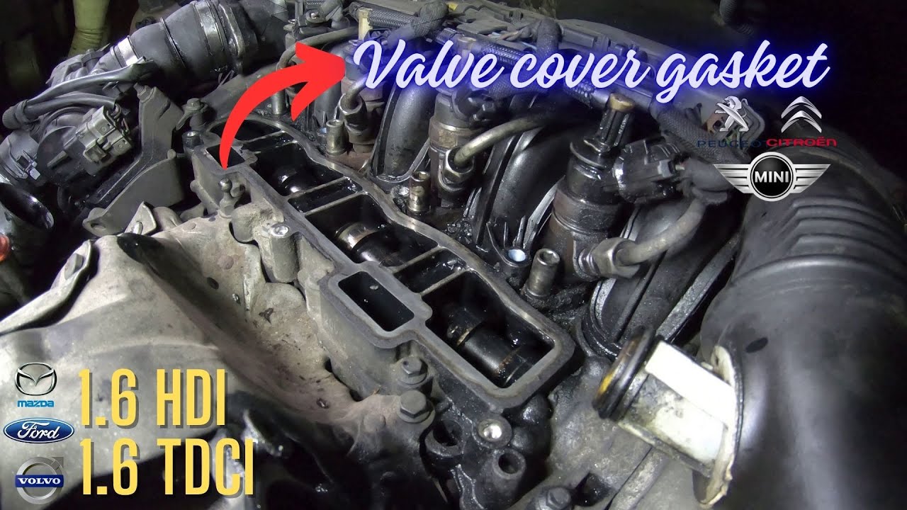 1.6 HDI , 1.6 TDCI DV Valve cover gasket replaced on Citroen , Ford , Peugeot , Mini , Mazda , Volvo
