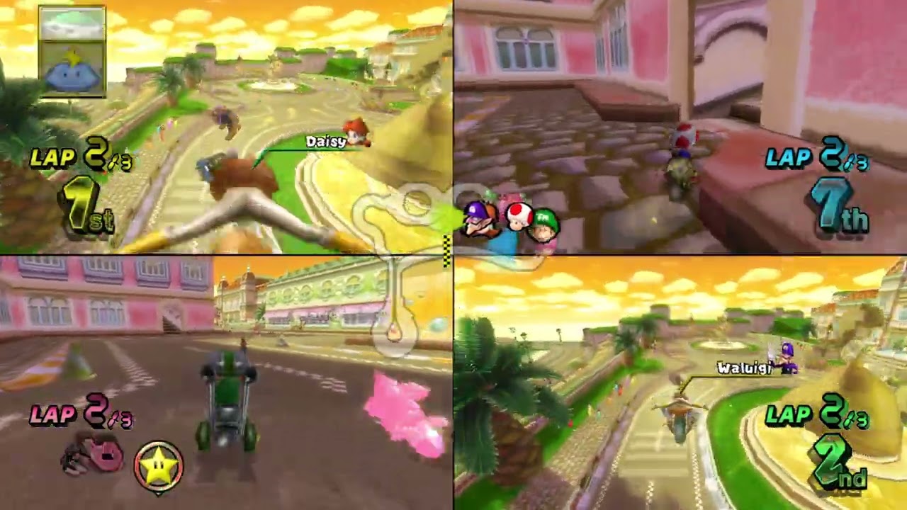 Mario Kart Wii ✦ 4 Players #359 (3 Tracks) Mirror