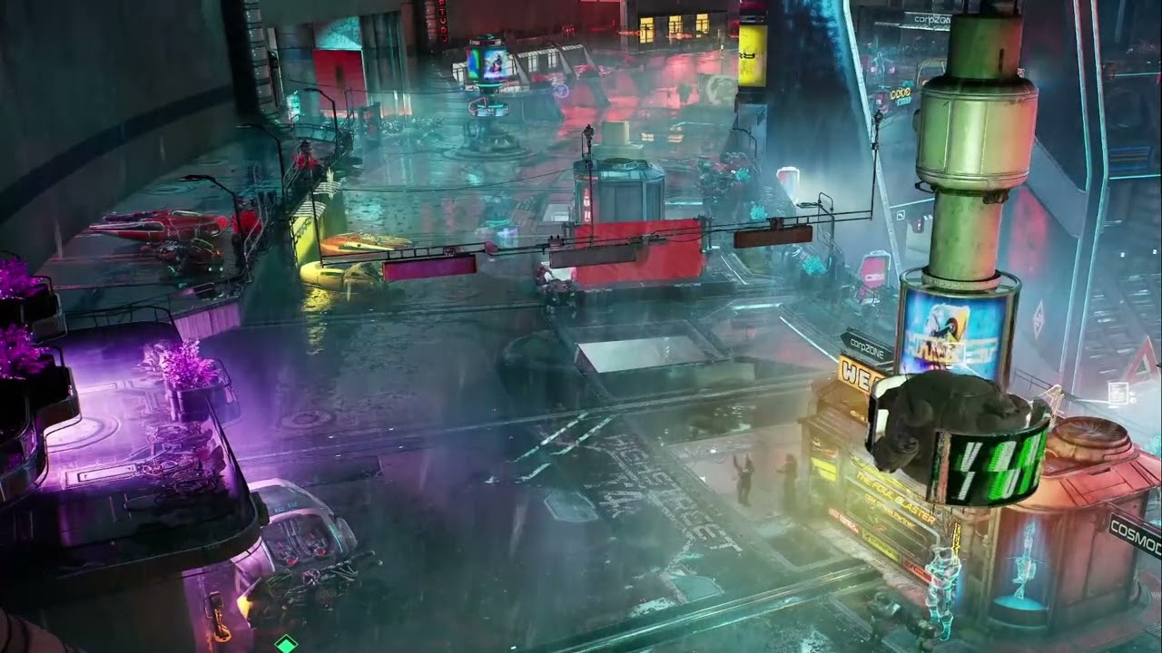 Ambient Rain 🌧️ Sleep  💤 Sounds Futuristic Cyberpunk City | White Noise