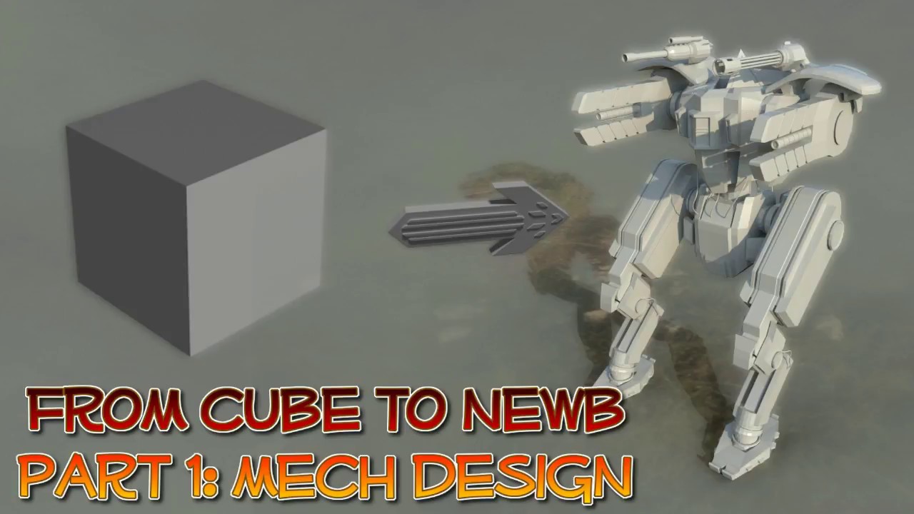 Cube To Newb EP1: 3D Mech Speed Model in Blender