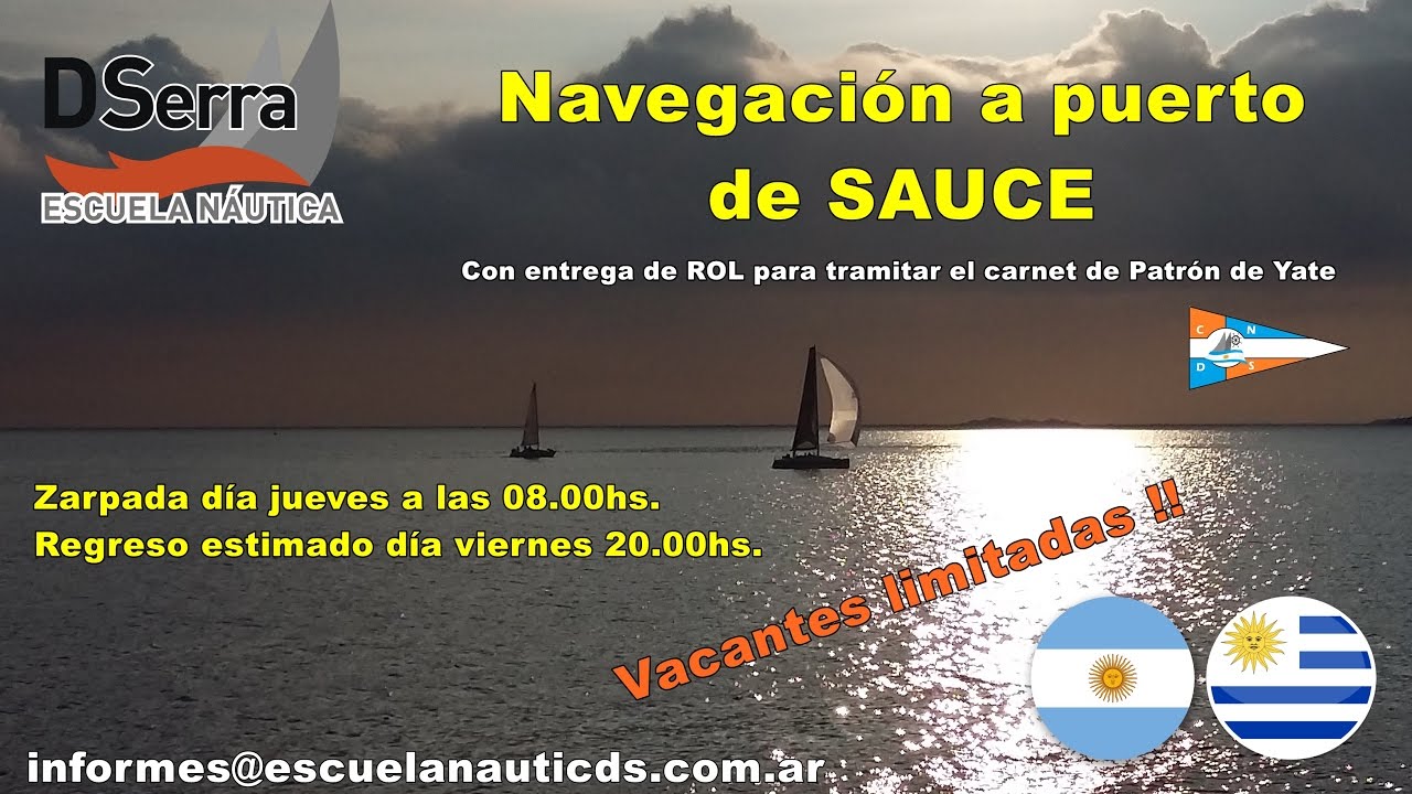 Navegando un Queche 41 pies de Bs As a Puerto de Sauce con la Escuela Náutica DSerra