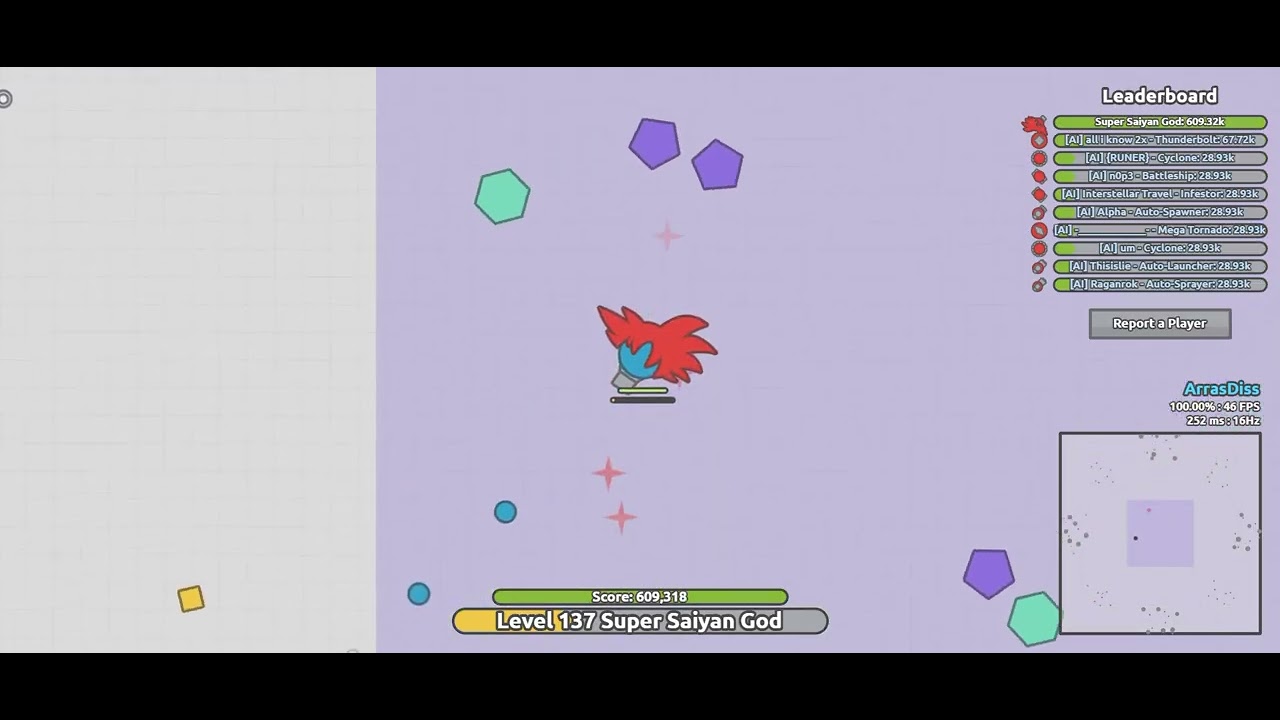 Arras.io Private Server: Arrasdiss 3.0 Xeno tanks Super Saiyan God