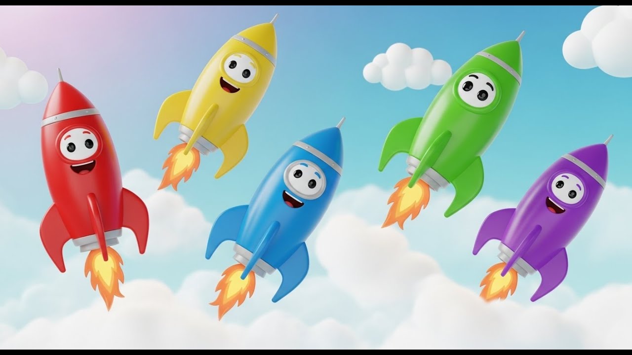 Five Little Toy Rocket Ships Zoom Zoom Zoom | Space Songs & Counting for Kids