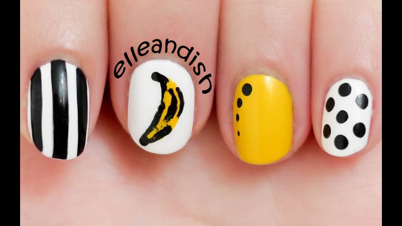 Easy Andy Warhol Banana Inspired Nails