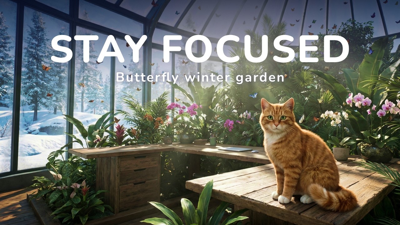 Stay Focused in Butterfly Winter Garden 🦋 Deep Work & Study Ambience