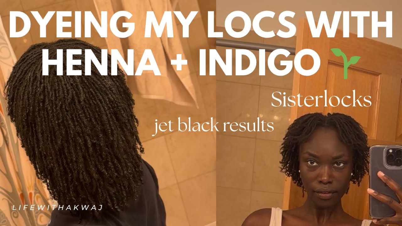 How to dye Hair using henna + indigo | safe natural black hair dye | sisterlocks - locs | 4c hair