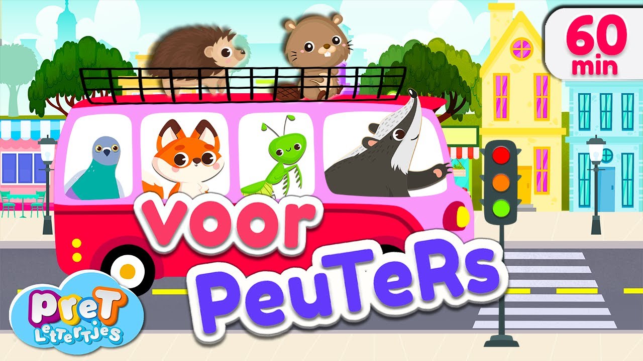 Voertuigen, Dierengeluiden, Boerderijdieren & meer Pretlettertjes Kinderfilmpjes