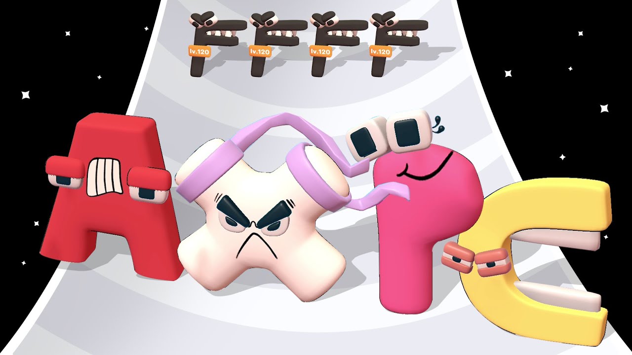 ALPHABET RUSH: Level Up Alphabet Giant Number Games (All Levels)