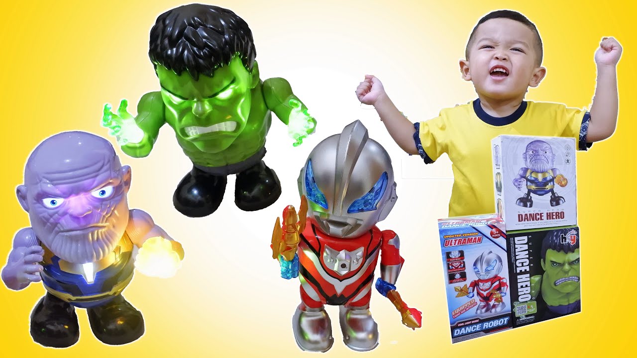 Mainan SUPERHERO Robot Dance, HULK, THANOS dan ULTRAMAN - UNBOXING MAINAN