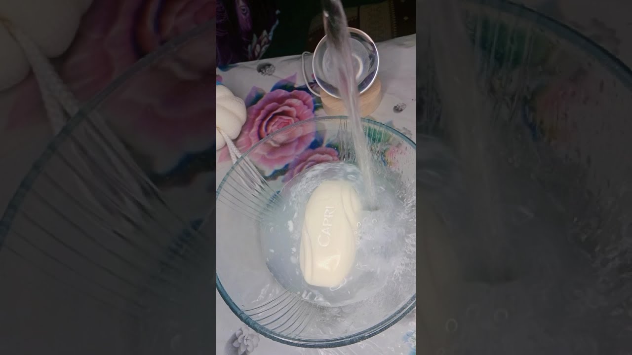 Milky white capri soap hand washing asmr#soap #asmr #oddlysatisfying #tinglingsensation #soapscratch