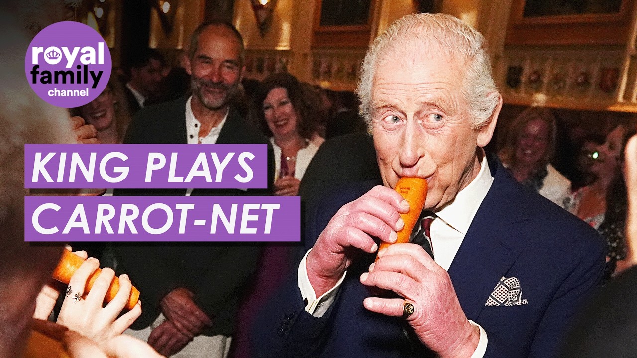 King Charles Hilariously Plays a Carrot Recorder at Royal Reception