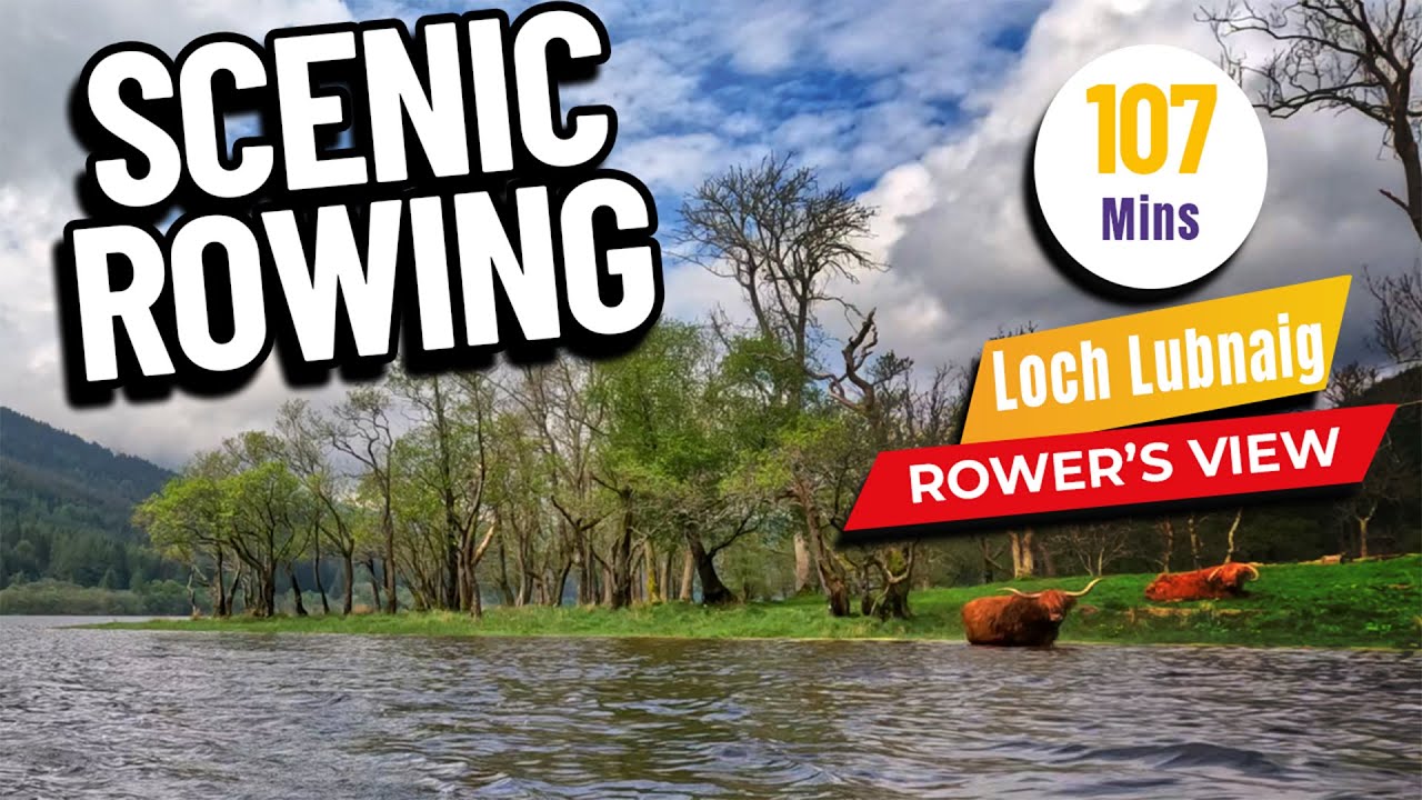 Scenic Rowing:  Stunning Loch Lubnaig in Scotland - 4K Rower's View
