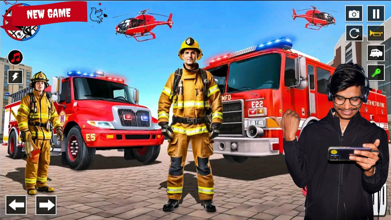 Firefighter Fire Truck Rescue || New Firefighter Rescue Game 2024 || Fire Truck Game Rescue Sim