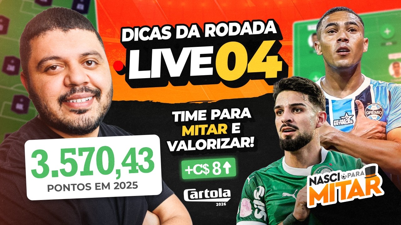 CARTOLA FC 2026 - LIVE RODADA 4 - DICAS RODADA 4 LIVE