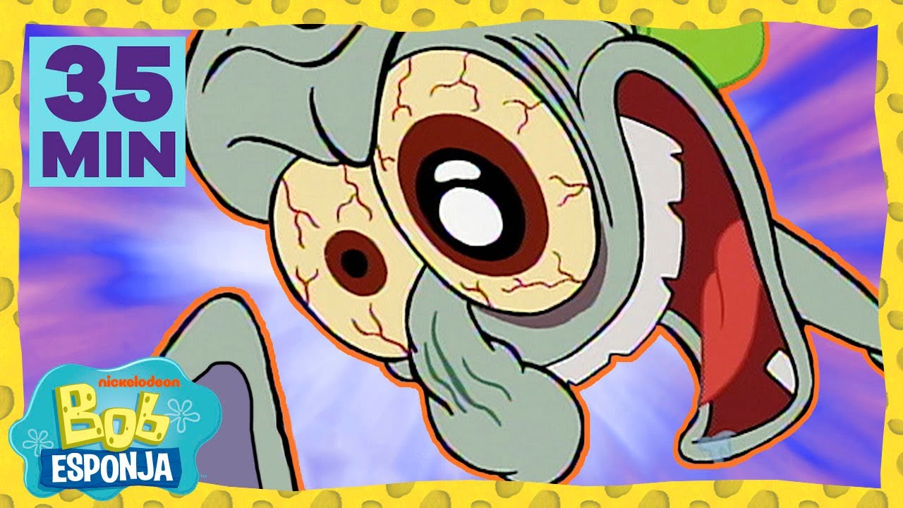 Bob Esponja | 35 MINUTOS do PIOR DIA da vida do Lula Molusco!  | Bob Esponja em Português