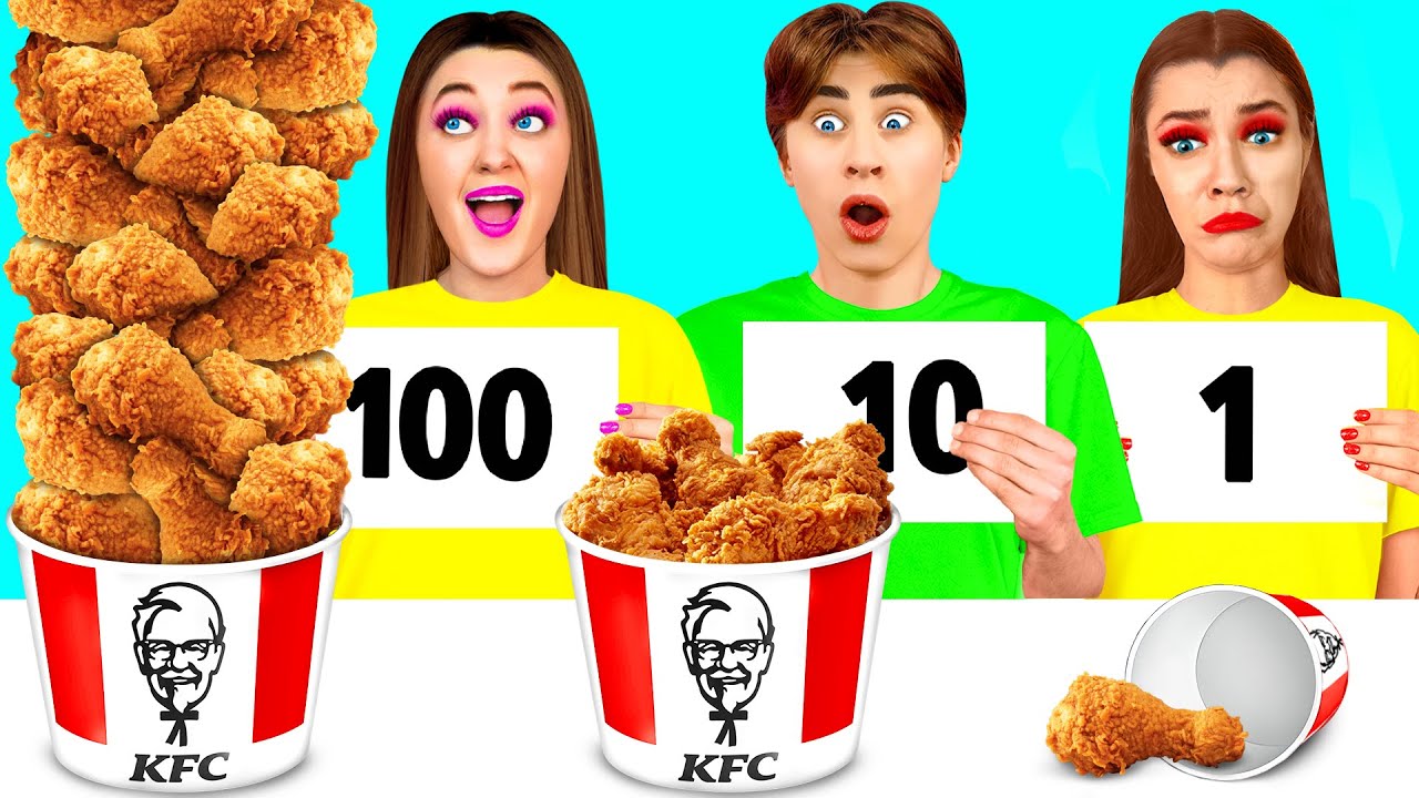 تحدي 100 طبقة من الطعام | الحيل الغذائية باردة CRAFTooNS Challenge
