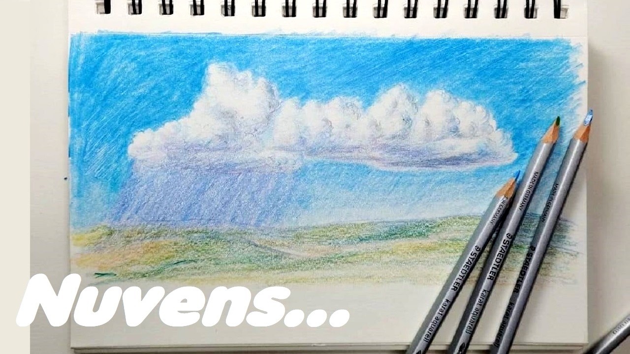 Como DESENHAR NUVENS FOFAS com LÁPIS de COR!