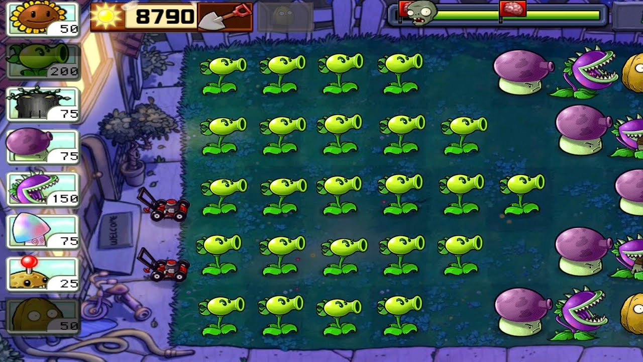 Plants vs Zombies | Adventure : Night | Level 8 - 9 