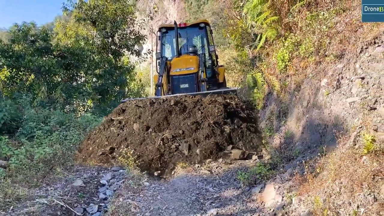 Turning Goat Path to Drivable Road and Driving JCB on it after Work Completion