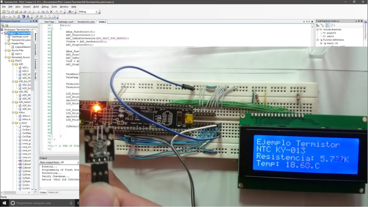 Sensor de temperatura - Termistor - PSoC5LP
