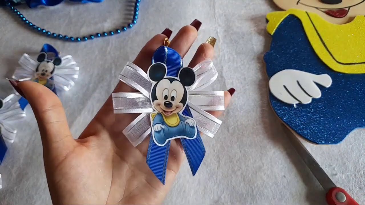 DISTINTIVOS BABY SHOWER MICKEY MOUSE BEBE / DIY / Gades