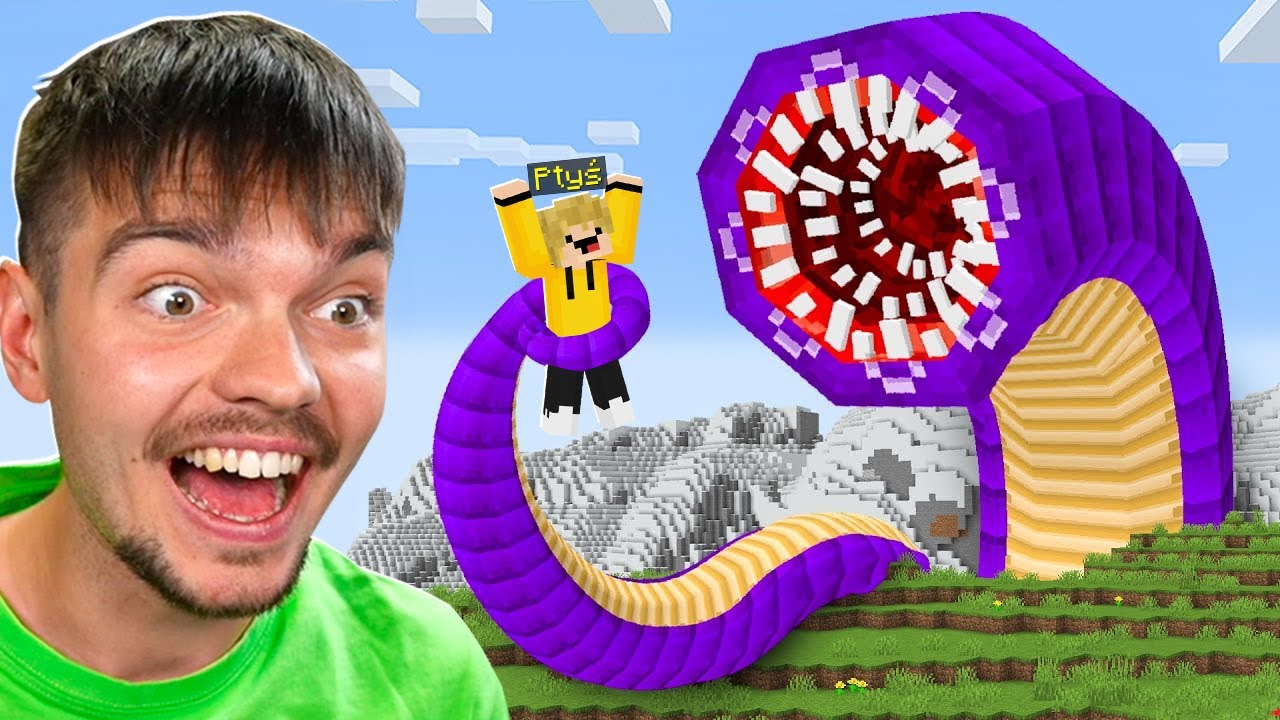 OSZUKUJĘ PTYSIA NAJDŁUŻSZYM ROBAKIEM w Minecraft! *straszne*