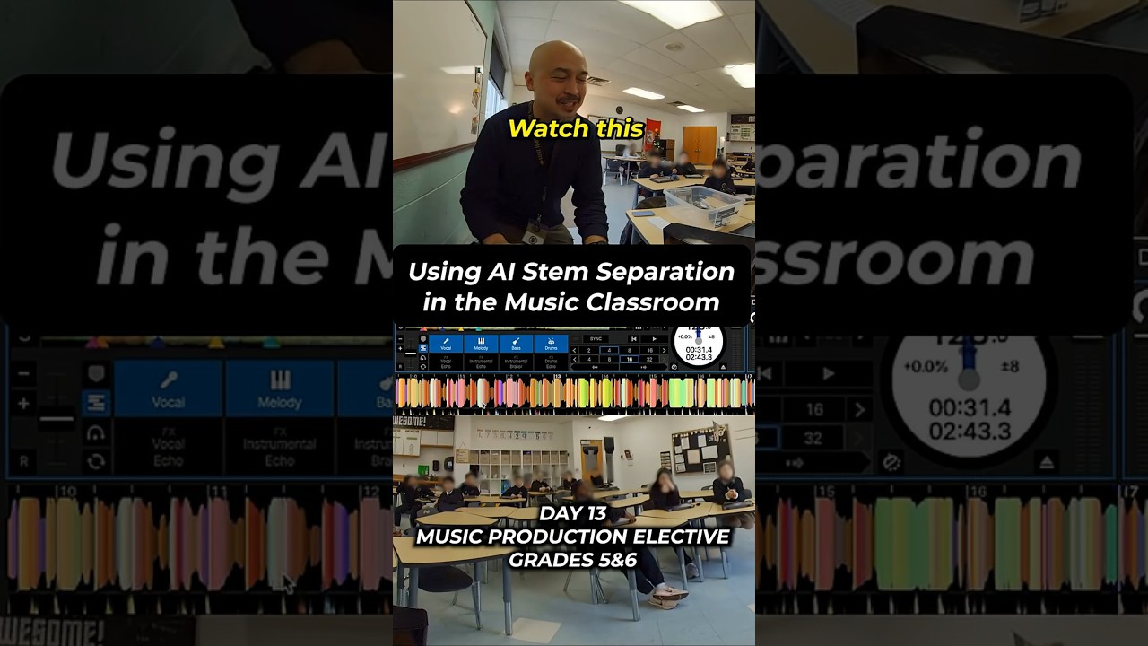 Using AI Stem Separation to teach Grade 5&6 electronic music production.