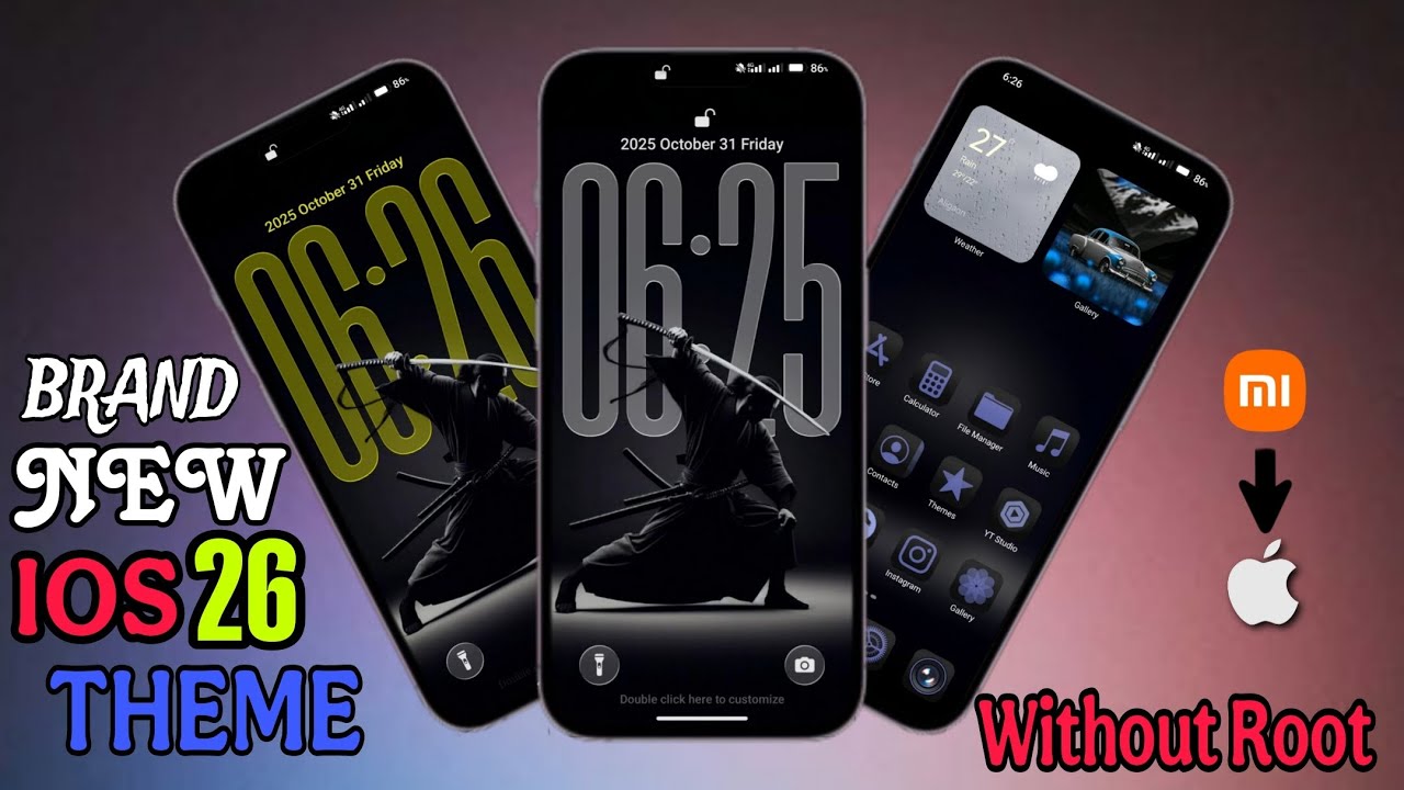New IOS Style Dark Theme   _ Blue Icon Pack    Without Root 🚫 HyperOs & miui  