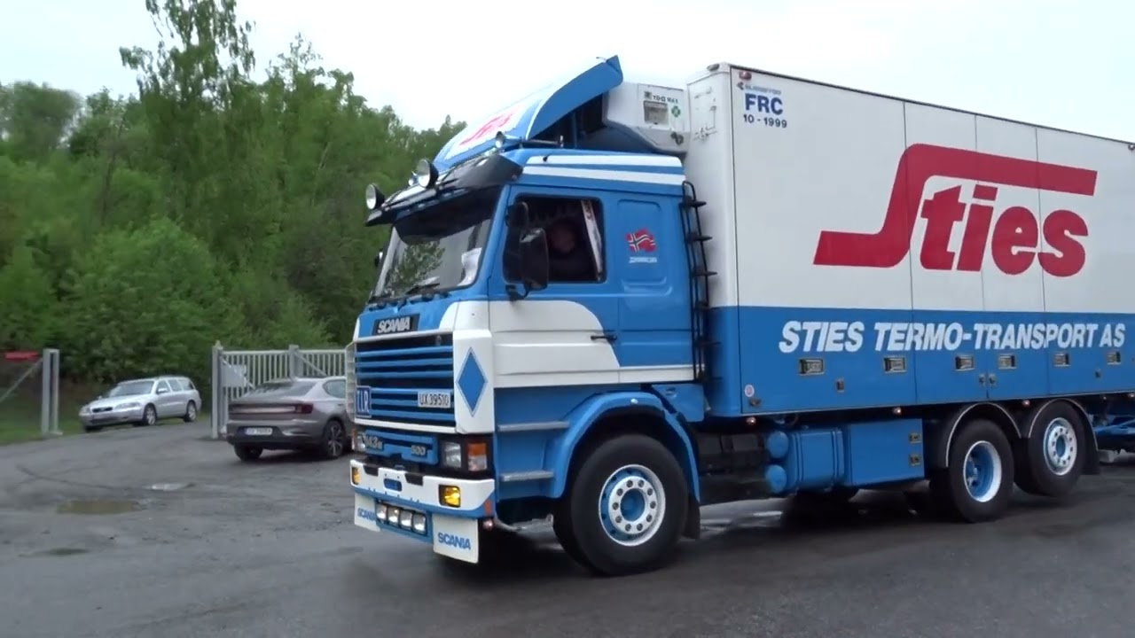 Scania V8 sound. Sties Thermotransport. Trailer-Bygg Sokna