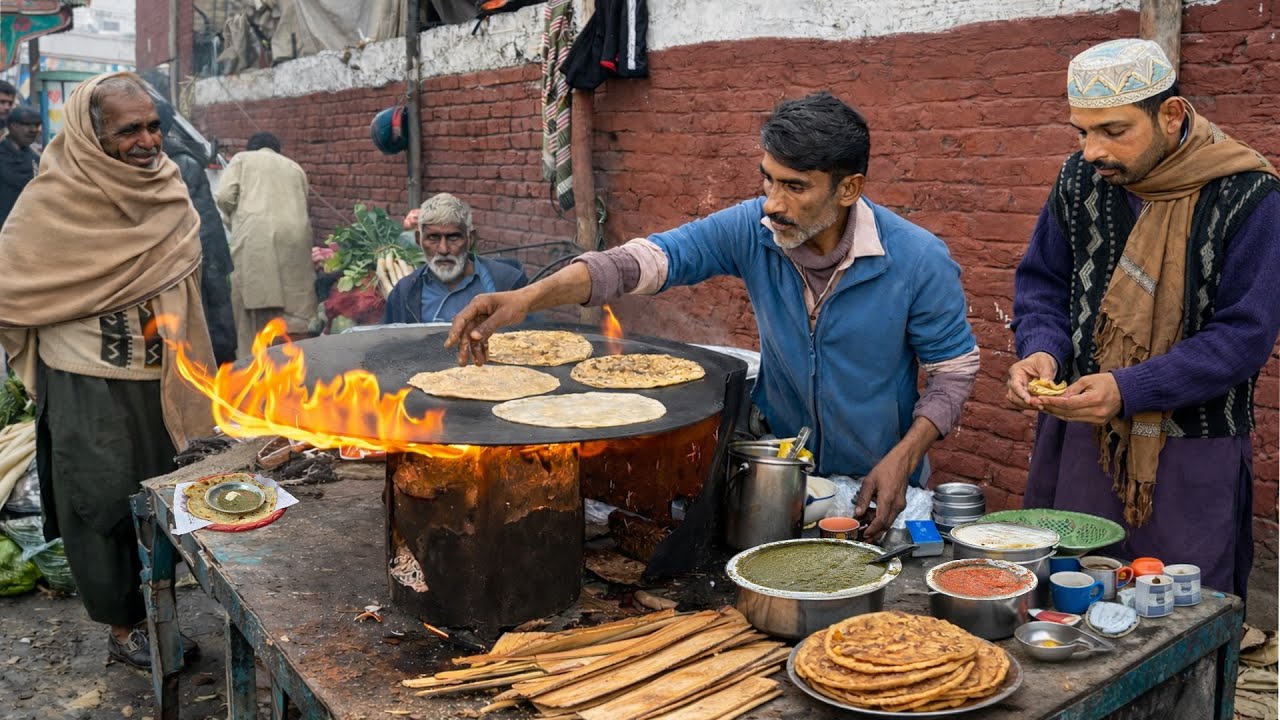 Taste of Pakistan 😍 | Mastering Iconic Pakistani Street Food: Punjabi Aloo Saag Paratha Collection