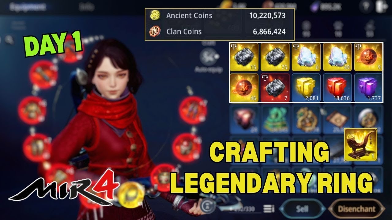 MIR4 - DAY 1 OF CRAFTING LEGENDARY RING - UNLIMITED GLITTERING