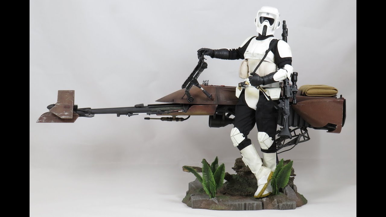 Сравнение гоночного мотоцикла Scout Trooper и Speeder Bike с Sideshow от Hot Toys MMS612