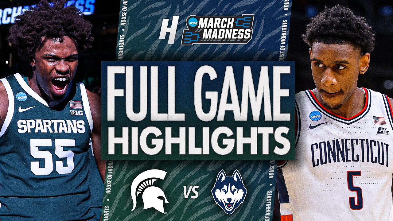 Матч Мичиган Стэйт против Коннектикута - ПОЛНЫЙ ОБЗОР МАТЧА 🔥 1/8 финала | NCAA March Madness 2026