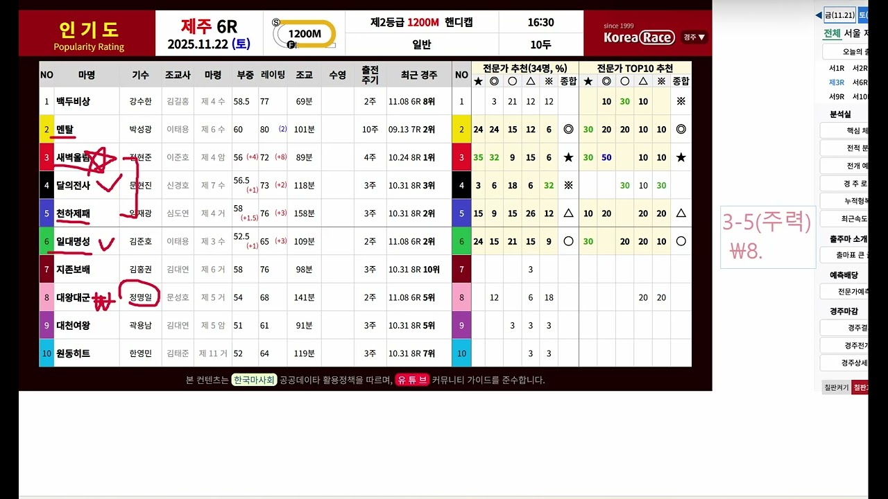 11월 22일 토요경마 풀이방송  2부     구독!   좋아요!  큰  힘이됩니다.!!!
